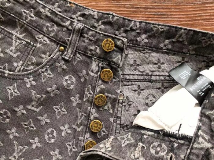 Louis Vuitton Distressed Baggy Monogram Jeans - Image 7