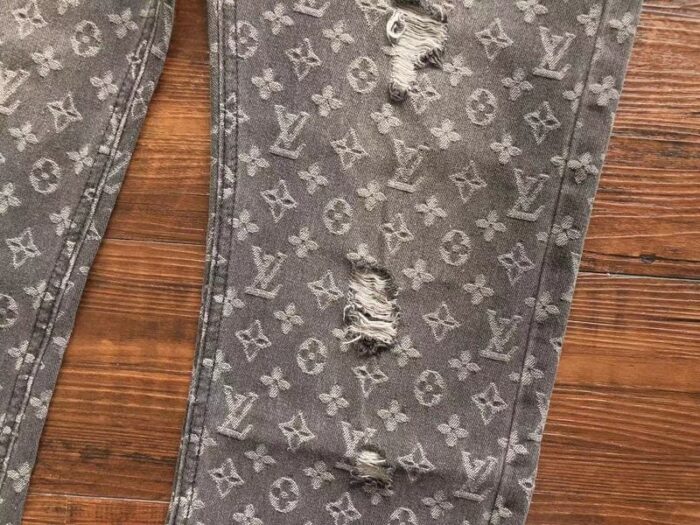Louis Vuitton Distressed Baggy Monogram Jeans - Image 10