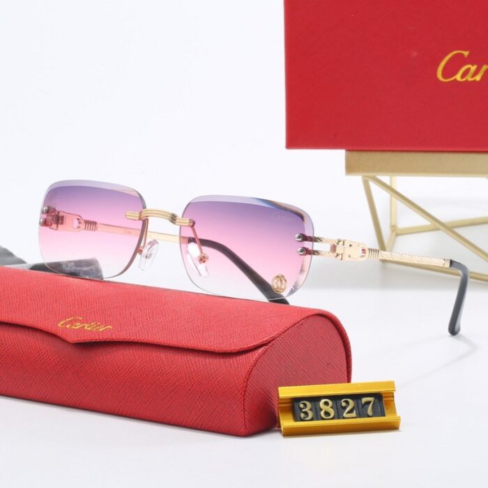 Sunglasses Cartier Gold Rimless Gradient CTR002 - Image 6