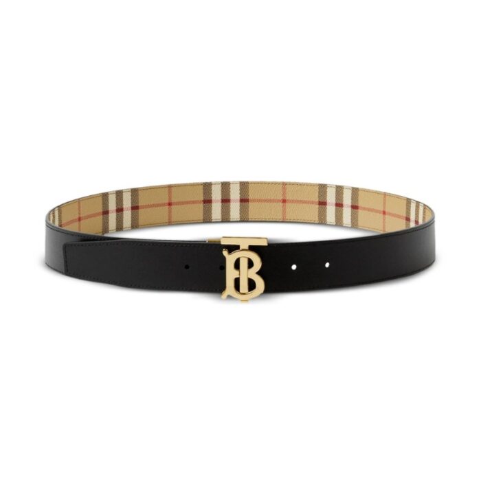 Belt Burberry Black Gold TB Plaque BY001 - Image 2