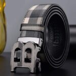 Belt Burberry Plaid with Metal B Buckle BY007 - Image 2