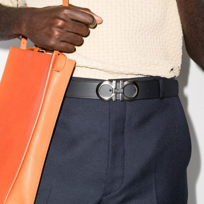 Belt Ferragamo Black Gancini Buckle FG001 - Image 3