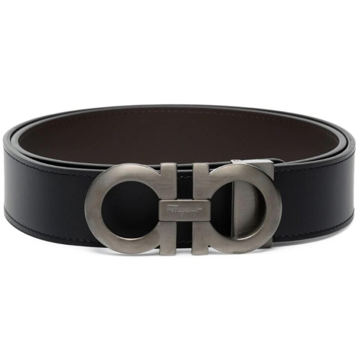Belt Ferragamo Black Gancini Buckle FG001 - Image 1