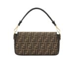 Shoulder Bag Fendi Baguette In Tessuto Jacquard FF Marrone FDW001 - Image 4