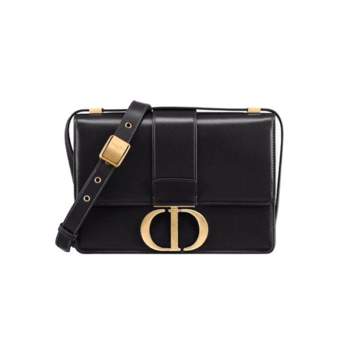 Shoulder Bag Dior 30 Montaigne Pelle di vitello Box nera DOW001 - Image 1