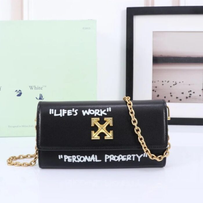 Jitney Slogan-Print Wallet Off-White OFF033 - Image 1