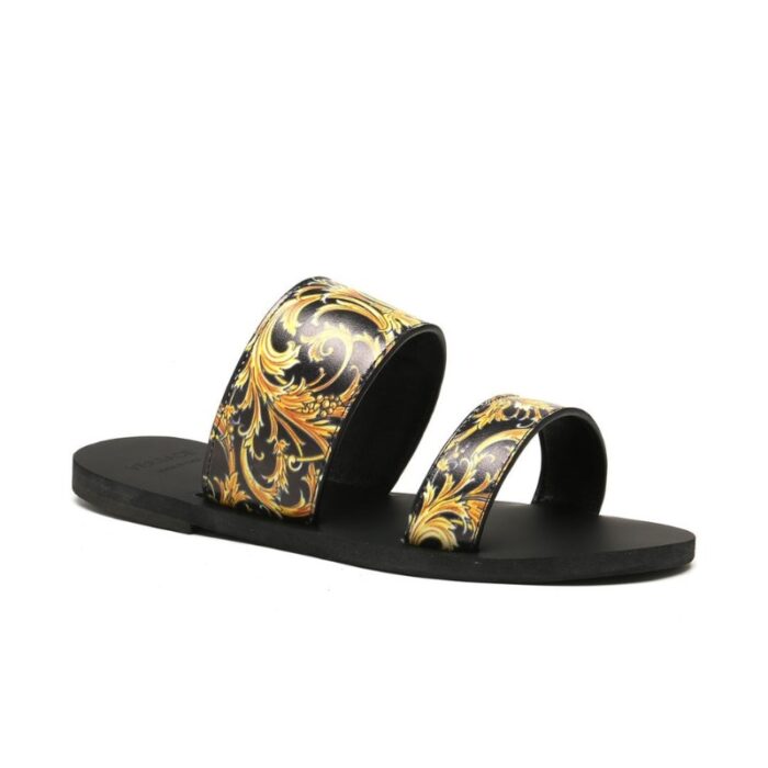 Versace Western Baroque Patterned Flat Sandals VSC014 - Image 1