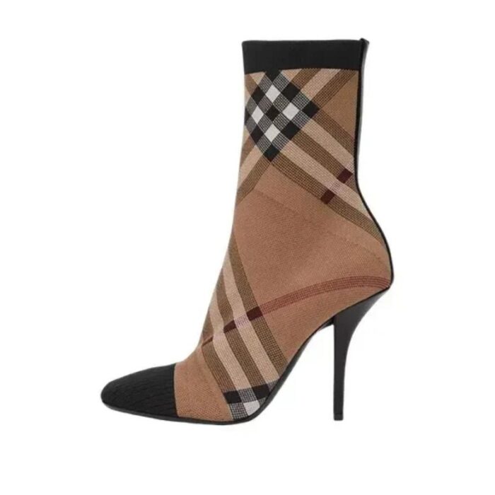 Burberry Vintage Check 110mm Sock Boots BY019 - Image 1