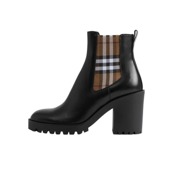 Burberry Checkered Panel Ankle Boots BY020 - Image 1