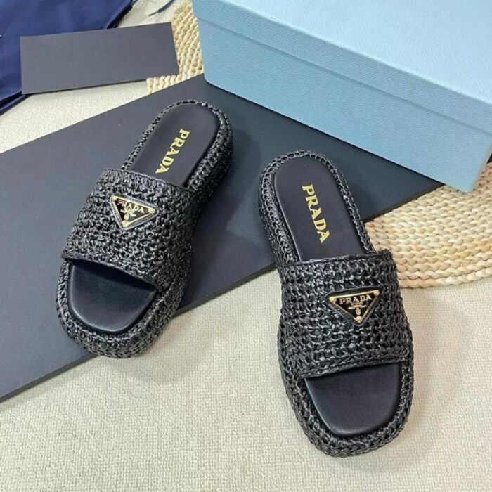 Prada Sandals Flatform In Crochet PD069 - Image 4
