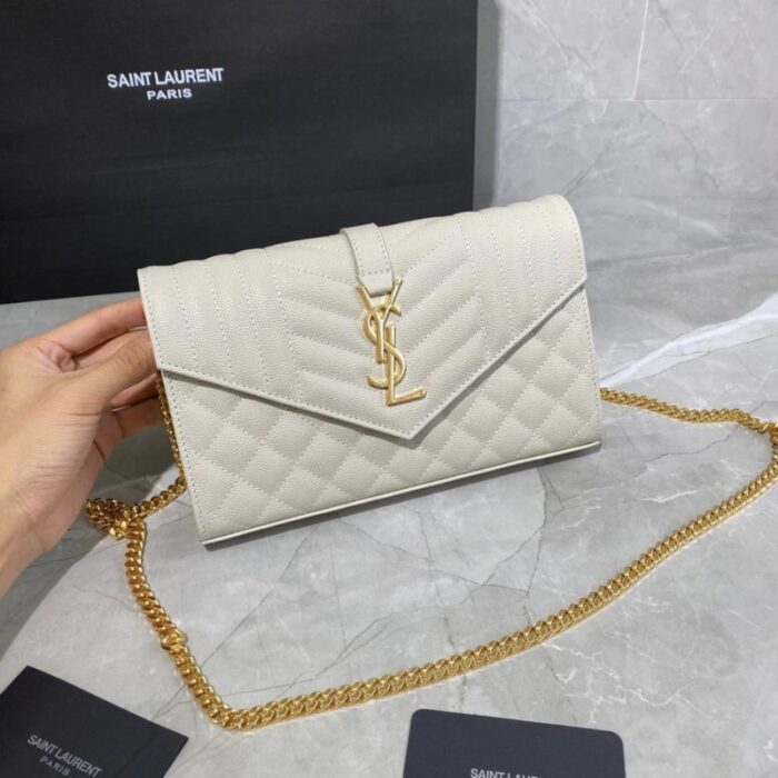 Yves Saint Laurent Small Envelope Chain Wallet YSL012 - Image 11