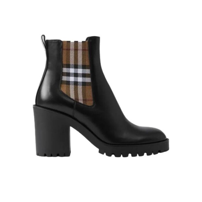 Burberry Checkered Panel Ankle Boots BY020 - Image 2