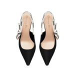 Dior High Heel Sandal Decolletè Slingback J’adior Nero Opaco DOW007 - Image 2
