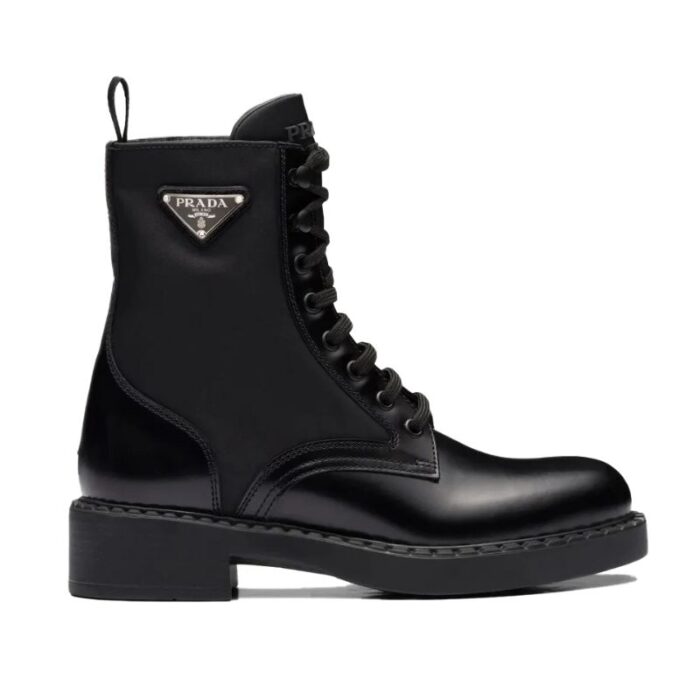 Prada Boot Stivaletti in Pelle Spazzolata e Re-Nylon PDW010 - Image 1