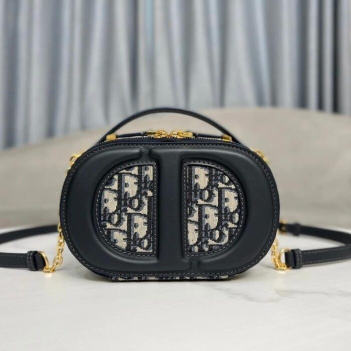 Shoulder Bag Dior Signature Camera Bag Jacquard Oblique Blue DOW009 - Image 1