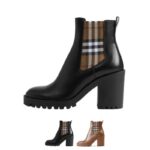 Burberry Checkered Panel Ankle Boots BY020 - Image 5