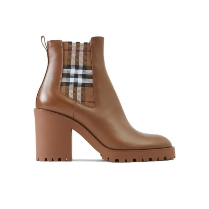 Burberry Checkered Panel Ankle Boots BY020 - Image 7