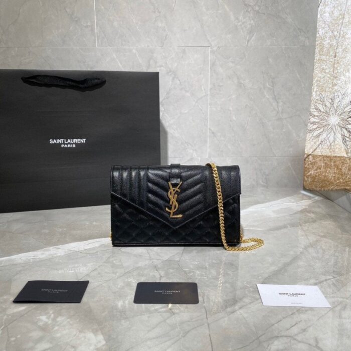 Yves Saint Laurent Small Envelope Chain Wallet YSL012 - Image 8