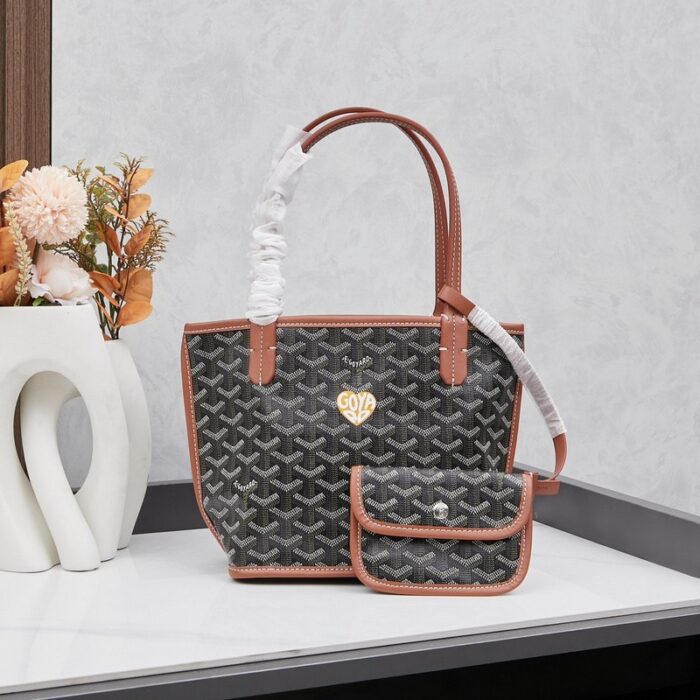 Goyard Anjou Mini Bag Customized Heart Black/Brown GYD025 - Image 1