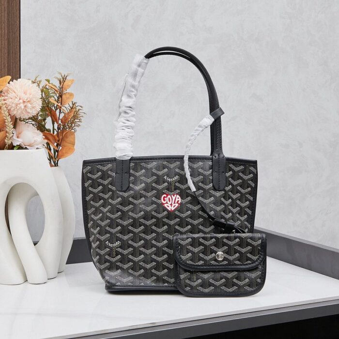 Goyard Anjou Mini Bag Customized Heart Black GYD026 - Image 1