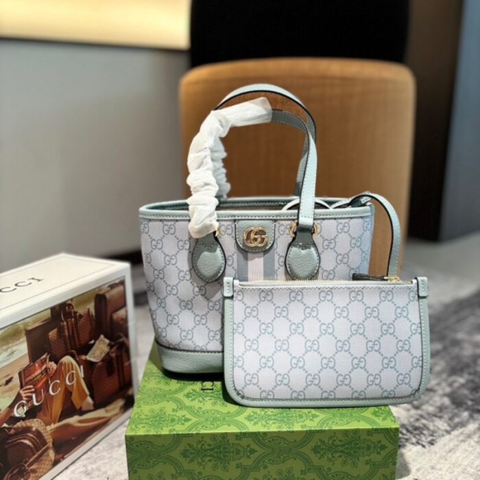 Gucci Ophidia Mini Tote Bag Blue GC254 - Image 1