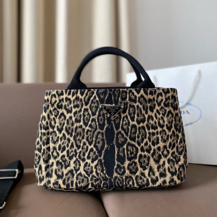 Prada Canapa Leopard Tote Bag PD089 - Image 1