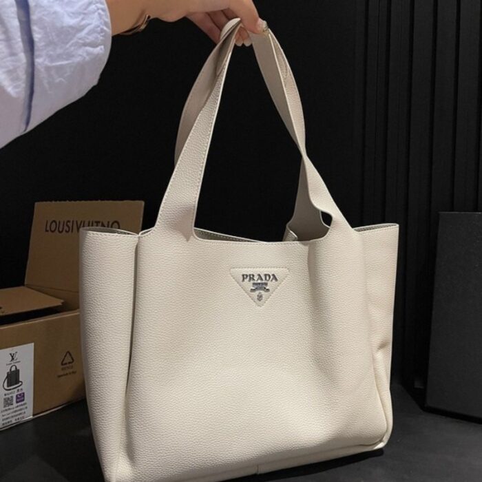Prada Flou Leather Tote Bag PD094 - Image 1