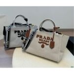 Prada Large Linen Blend Tote Bag PD097