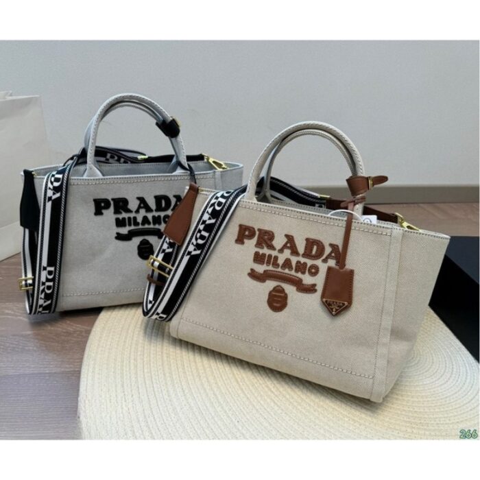 Prada Large Linen Blend Tote Bag PD097 - Image 1