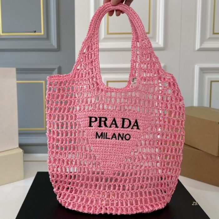 Prada Raffia Tote Bag PD078 - Image 2