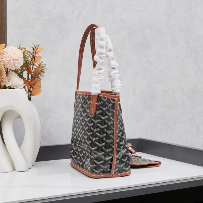 Goyard Anjou Mini Bag Customized Heart Black/Brown GYD025 - Image 2
