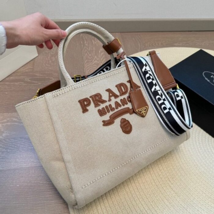 Prada Large Linen Blend Tote Bag PD097 - Image 2
