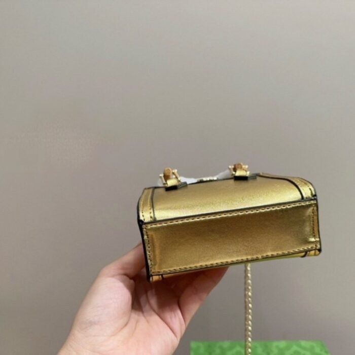 Gucci Diana Mini Bag Metallic Golg GC207 - Image 3