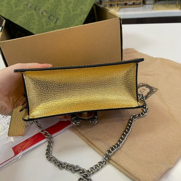 Gucci Tote Dionysus Gold Metallic Bag GC248 - Image 3