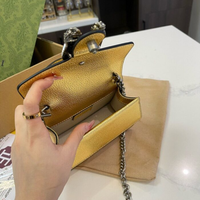 Gucci Tote Dionysus Gold Metallic Bag GC248 - Image 4