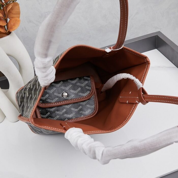 Goyard Anjou Mini Bag Customized Heart Black/Brown GYD025 - Image 4