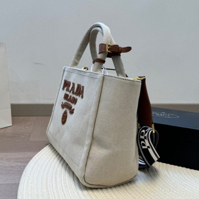 Prada Large Linen Blend Tote Bag PD097 - Image 4