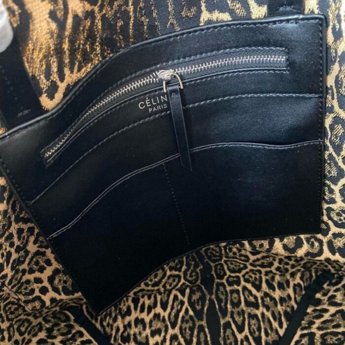 Celine Gusset Leopard Tote Bag CE006 - Image 4