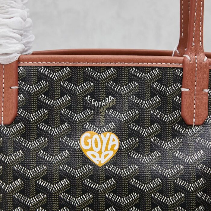 Goyard Anjou Mini Bag Customized Heart Black/Brown GYD025 - Image 5