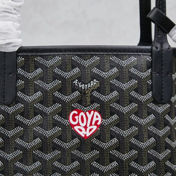 Goyard Anjou Mini Bag Customized Heart Black GYD026 - Image 5
