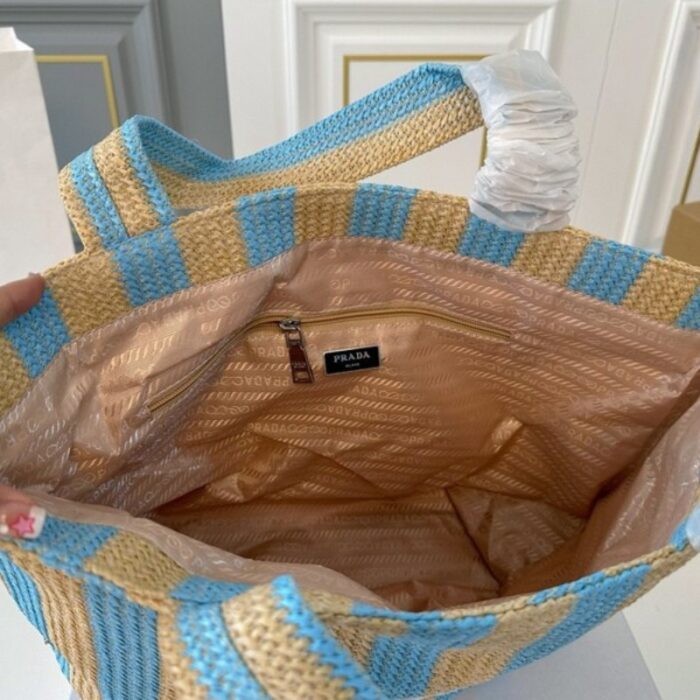 Prada Raffia Logo Tote Bag PD077 - Image 5