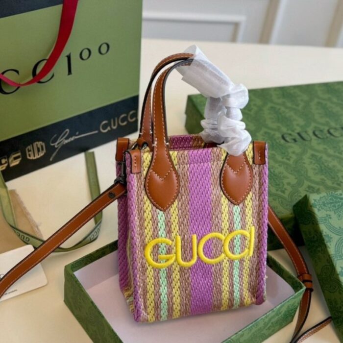 Gucci Straw Mini Shoulder Bag GC221 - Image 6