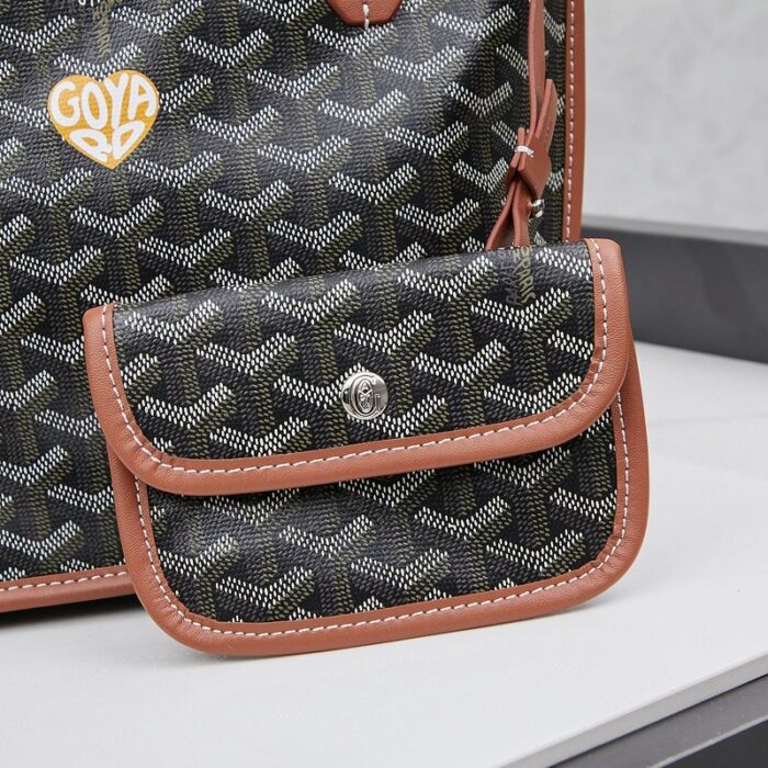 Goyard Anjou Mini Bag Customized Heart Black/Brown GYD025 - Image 6
