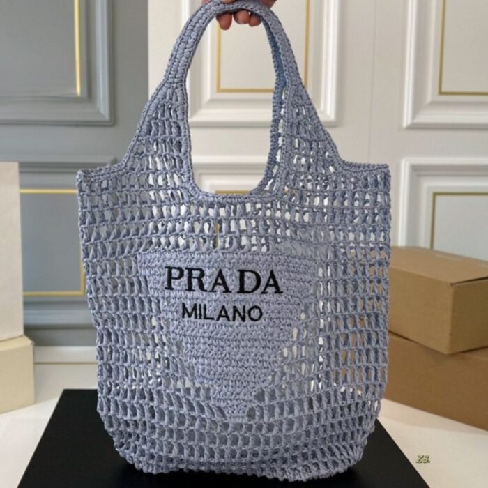 Prada Raffia Tote Bag PD078 - Image 8