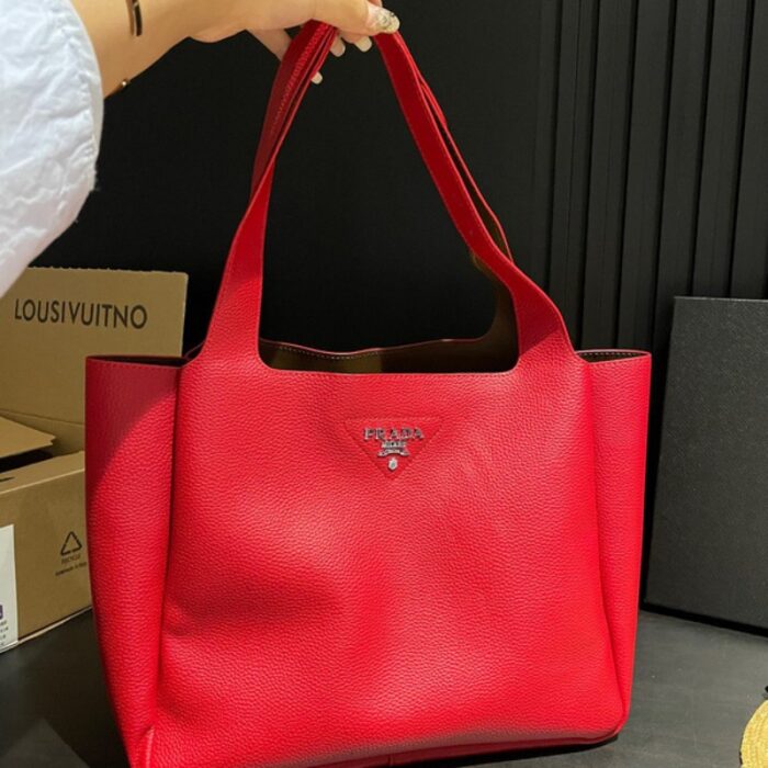 Prada Flou Leather Tote Bag PD094 - Image 6