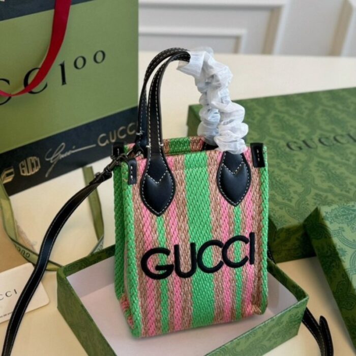 Gucci Straw Mini Shoulder Bag GC221 - Image 7