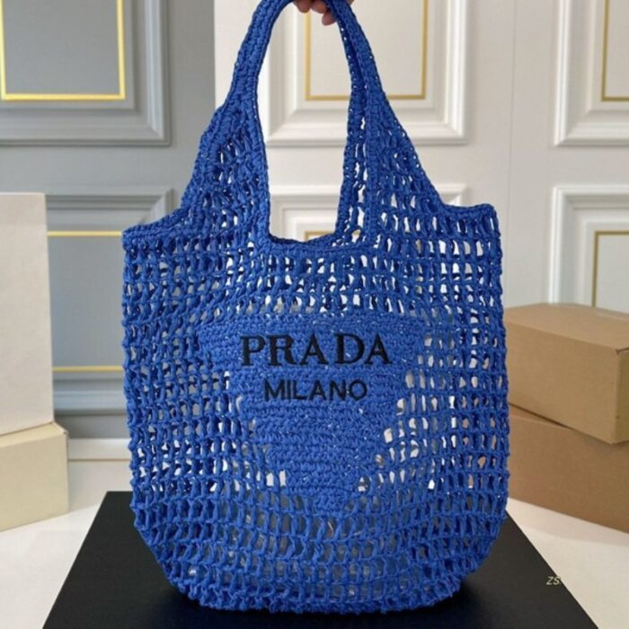 Prada Raffia Tote Bag PD078 - Image 7