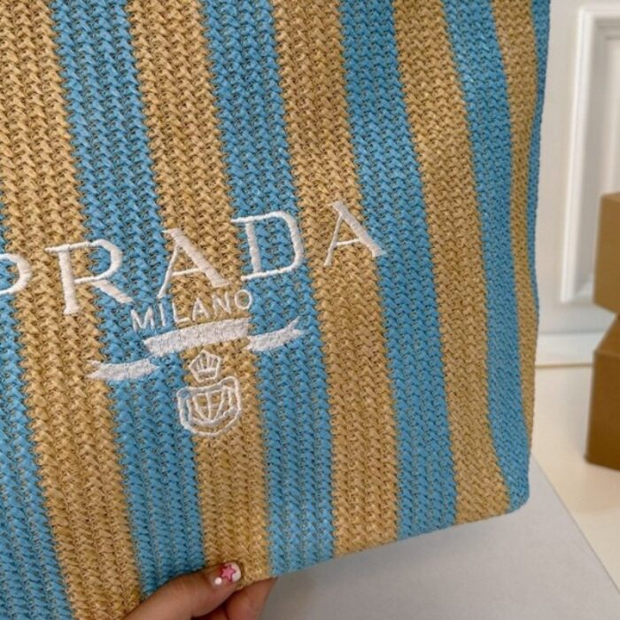 Prada Raffia Logo Tote Bag PD077 - Image 7