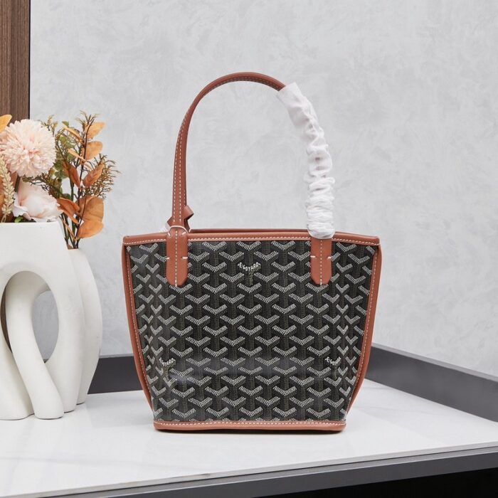Goyard Anjou Mini Bag Customized Heart Black/Brown GYD025 - Image 8