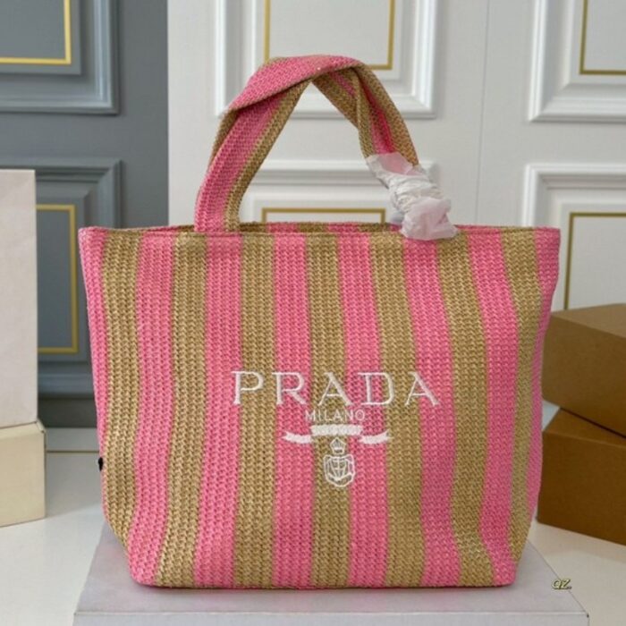 Prada Raffia Logo Tote Bag PD077 - Image 8